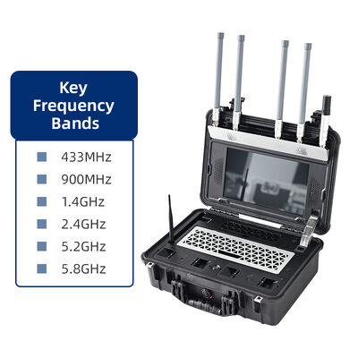 購入 高精度ハンドヘルドドローン探知機 100-6000MHz スペクトラムアナライザ 5km 範囲のパイロット地理位置情報ブラックリストアラート企業およびホームセキュリティシステム用 オンライン製造