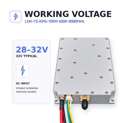 買う 100W 4000-8000MHz GaN RF パワーアンプ モジュール. 45dB 高幅ブロードバンド RFアンプ ≤5dB 幅の平らさは,反ドローンセキュリティ製品のためのRS485とTTL通信をサポートします. オンライン製造